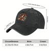 Cottagecore Squirrel Floral Print Baseball Cap Aesthetic Wildflower Adjustable Washed Casual Cap for Unisex
