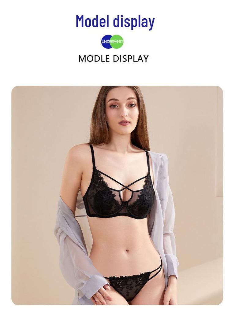 French Lace Bunny Ears Bra Set - Anti-Sagging Design for a Sleeker Look