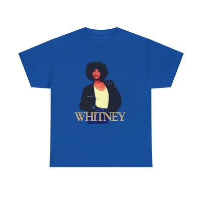 Whitney Houston Zwaar Katoenen T-shirt, Whitney T-shirt, Muziek