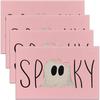 Rosa Halloween Tischsets Platzset 12"x18" Freundliches Cartoon-Geist-Platzset Set von 4 Niedliche Platzsets für Esstisch Innen