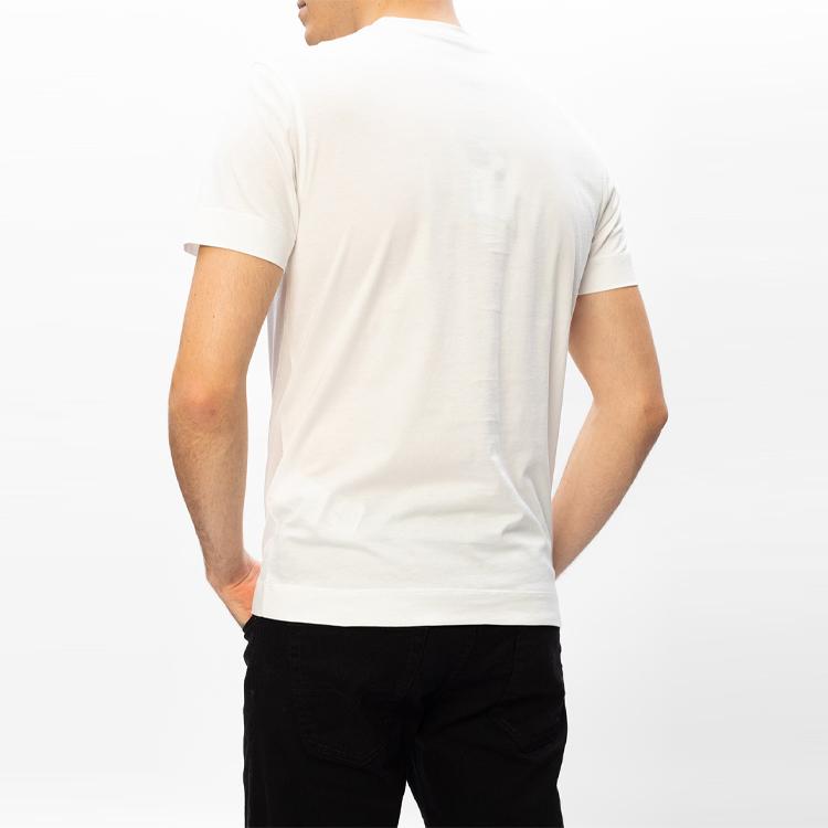 Emporio Armani Logo Print Solid Color Crew Neck T-Shirt Men tops White 3K1TM7-1JDXZ-0101