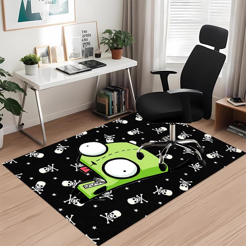 Invader Zim Printed Carpet, for Office Chair Living Room Bedroom Kitchen Room Decor Gifts.