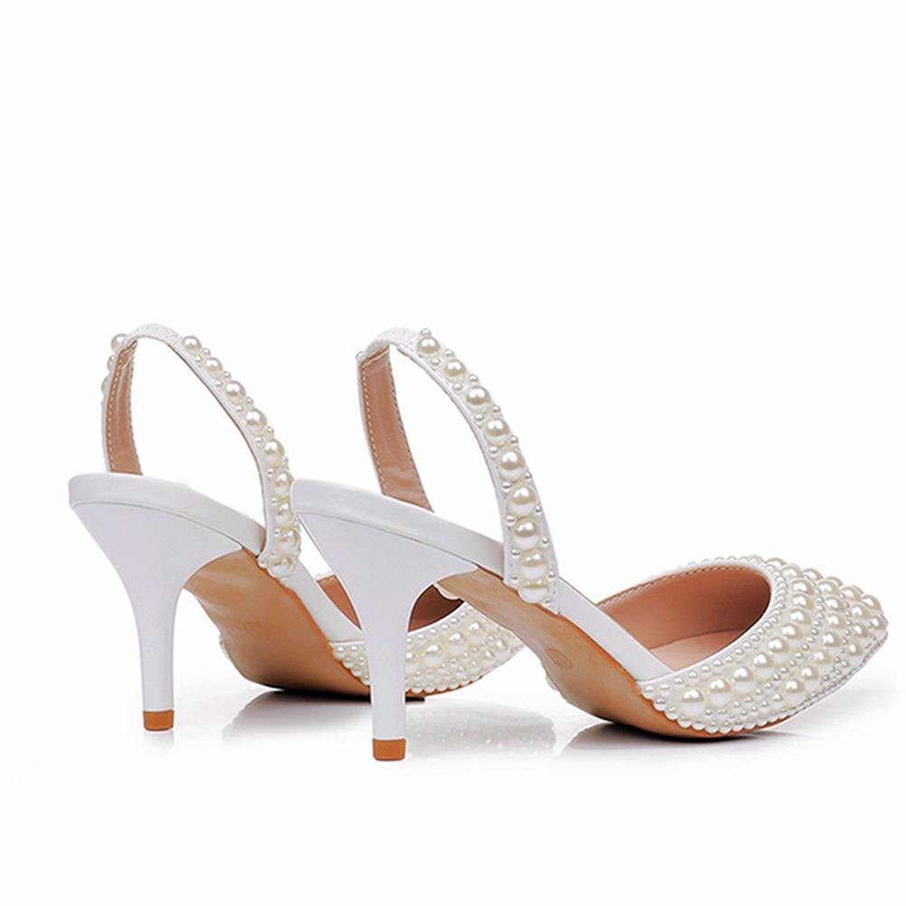 Modne buty plus size dla kobiet 35-43 Lato 7cm Obcas Party Wieczorowe Ślubne Sandały Codzienne Szpiczasty Nosek Damskie Obuwie