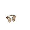 Dripping Butterfly Double Ring Female Niche Design Advanced Sense Index Finger Ring Tide Fashion Personality Open Ring