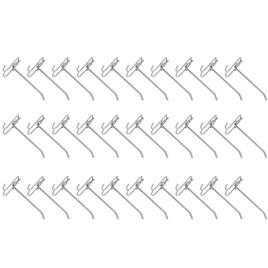 30pcs Supermarket Hook Iron Grid Shelf Hook Jewelry Display Shelf Hook 3.5mm Thickness