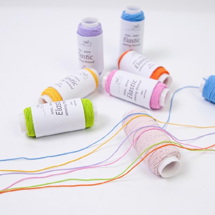 Elastic Sewing Thread 6 Color Sewing Thread 21.87Yard Per Spool Elastic Thread for Sewing Machine Hand Stitching