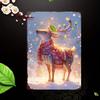 Retro Metal Reindeer Sign 2D Flat Christmas Wall Art Rustproof Tin Painting for Home Bar Indoor Outdoor Decor