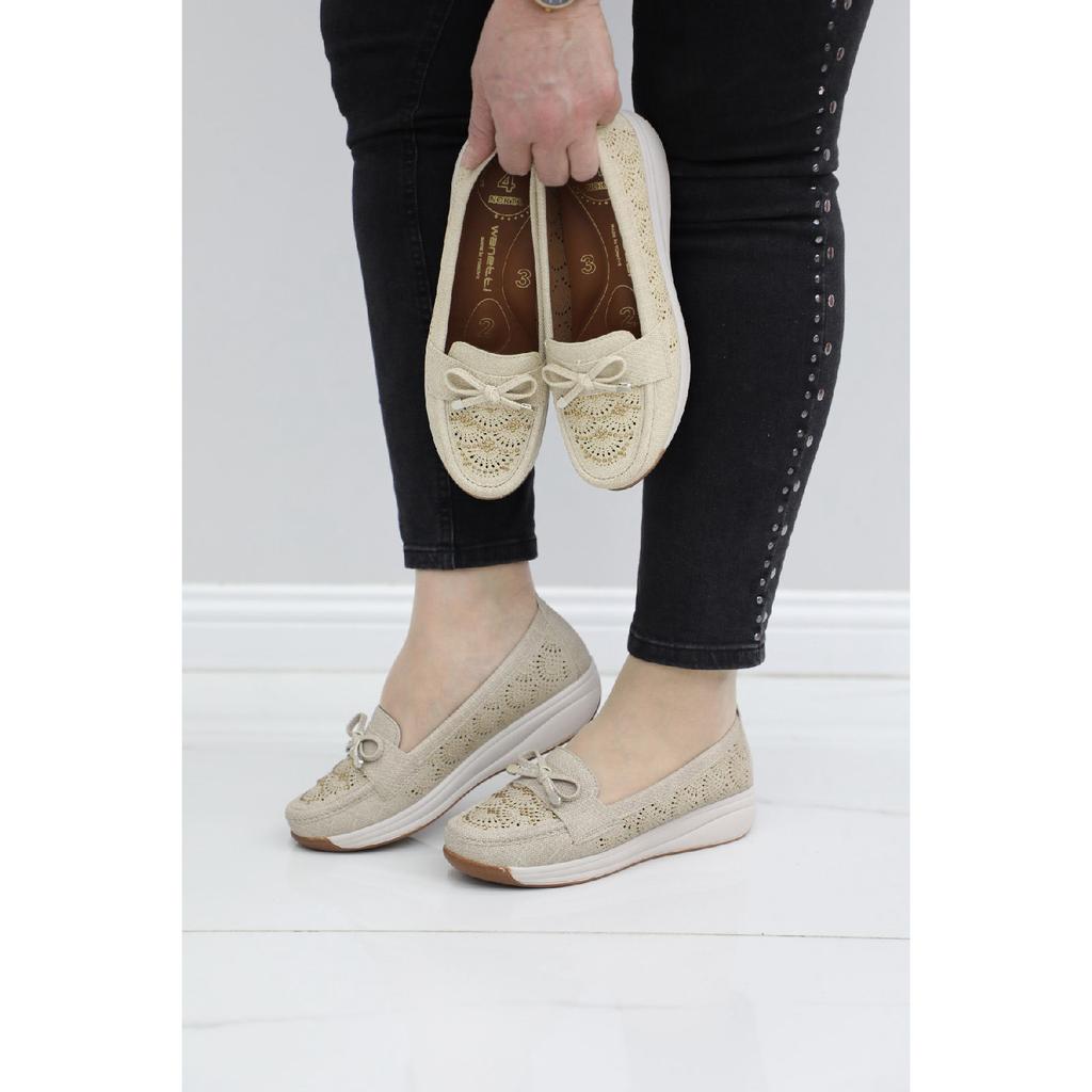 Wanetti Woman Mother 4 Point Orthopedic Anti-Sweat Anatomic Base Stone Shoes Flat Shoes