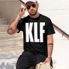 KLF Heavyweight Retro Printed Pattern Fun Round Neck T-shirt for Daily Comfort