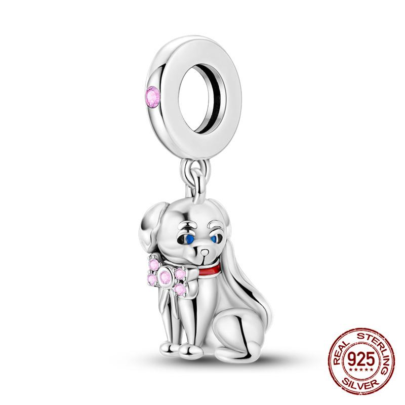 100% 925 silver Animal Series Bulldog Zebra Squirrel Charms Fit Original 925 Bracelet DIY Jewelry Making Women Gift