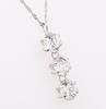 Pure Platinum Carat Pendant Necklace with Platinum 850 Chain [KASHIMA] 1.5 3-Stone [April Birthstone]