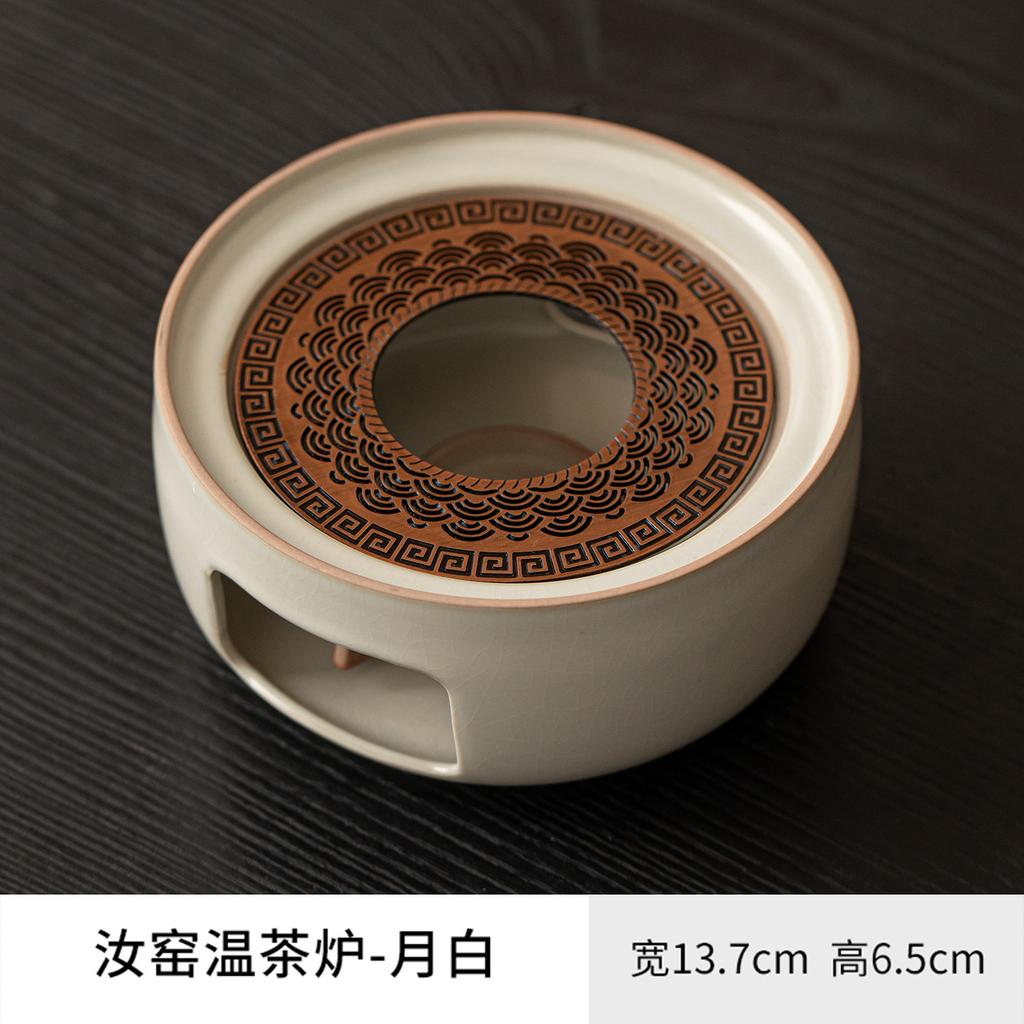 Ru Kiln Sea Wave Tea Warmer Holder Alcohol Burner Stove Kettle Stand Boiling Water Carbon Furnace Tea Services Ornaments Craft