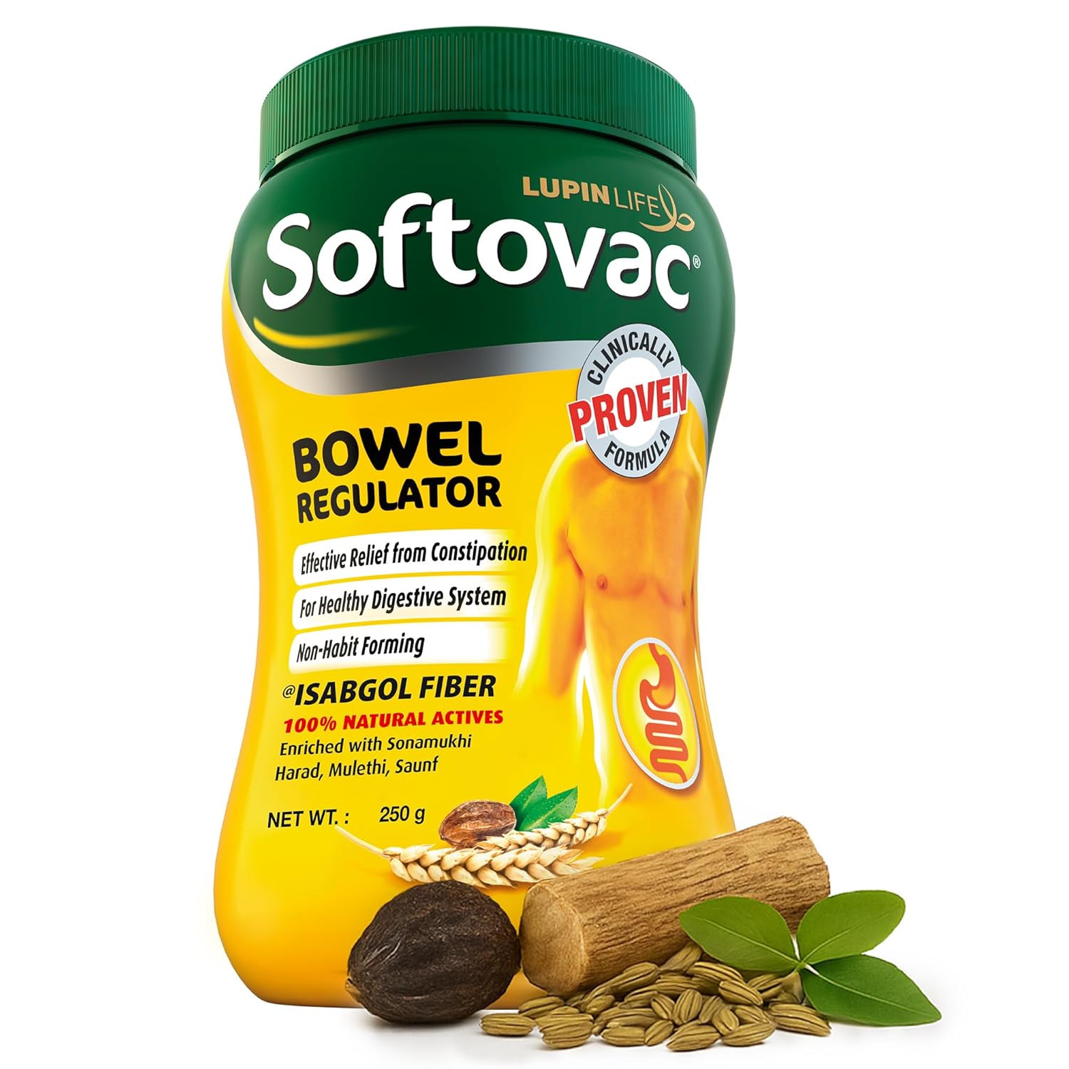 

Softovac Bowel Regulator Ayurvedic Isabgol Powder For Constipation Relief And Digestive Balance 250 g Gentle Non Habit Forming Support