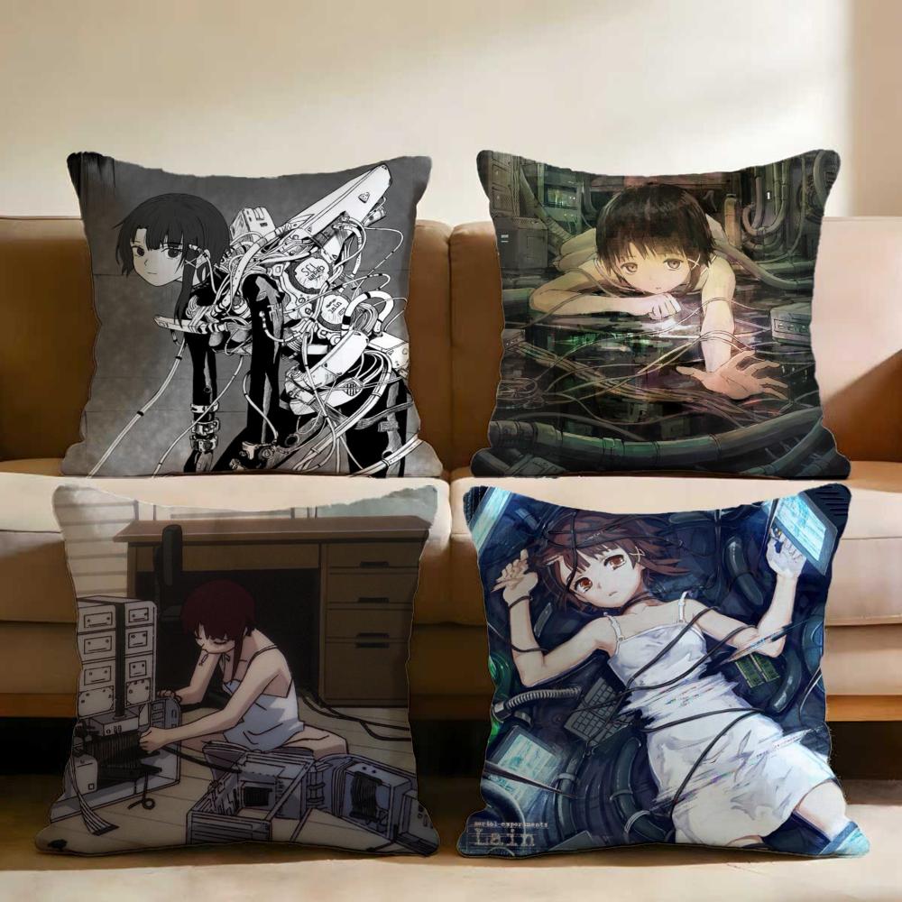 S-Serial Experiments L-Lain Cushion Cover Multi-Scene Pillow Cover for Home & Car - Reversible, Soft & Durable for Daily Use
