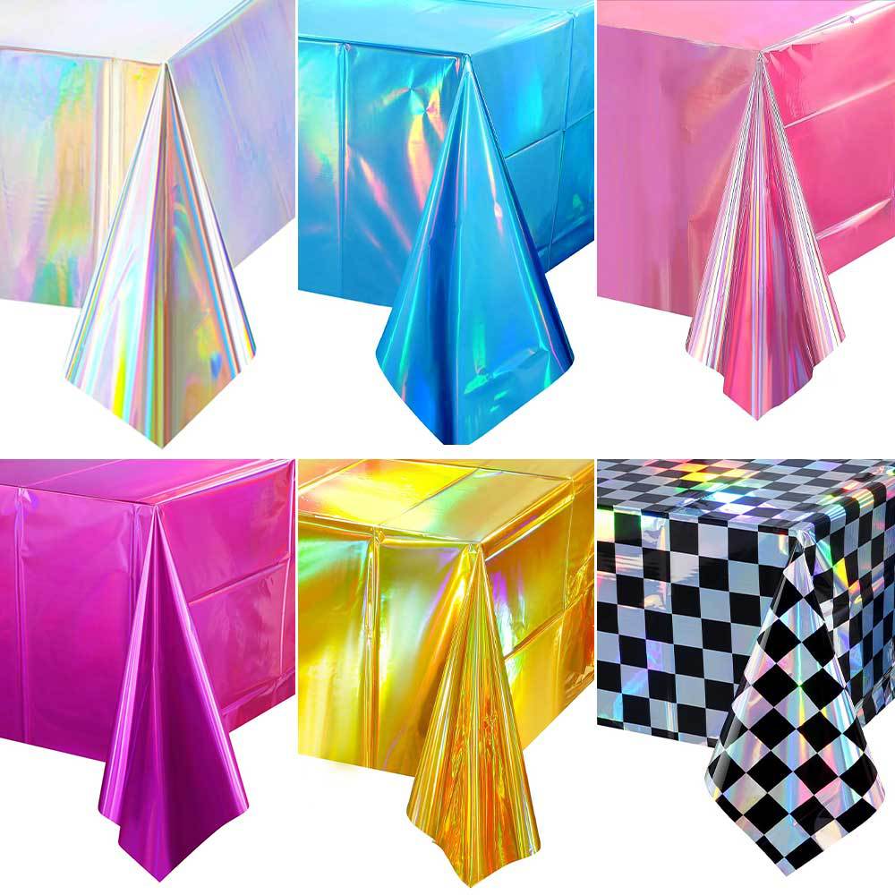 Party Party Decorations Birthday Tablecloth Laser Photo Props Disposable Colorful Tablecloth