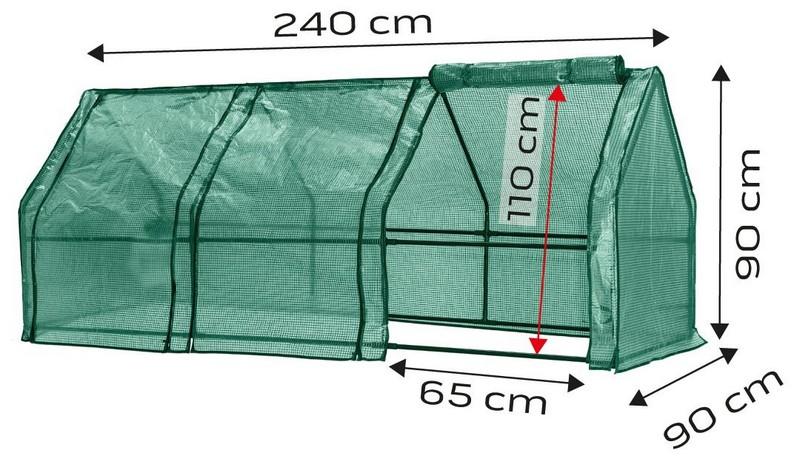 Greenhouse 240*90*90 Cm, Pe Foil 135G, Metal Construction - T N15-912