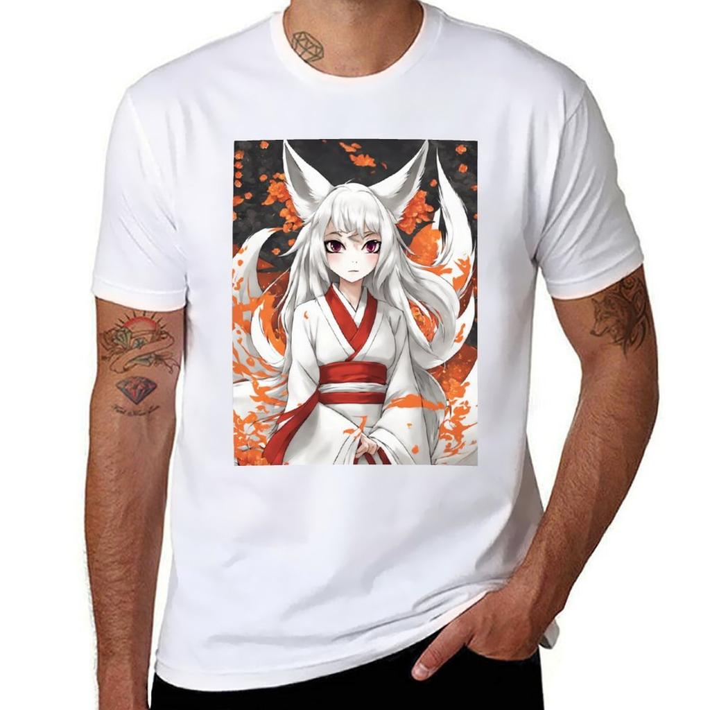 Kitsune Tshirt Casual Loose Short Sleeve Tee For Unisex