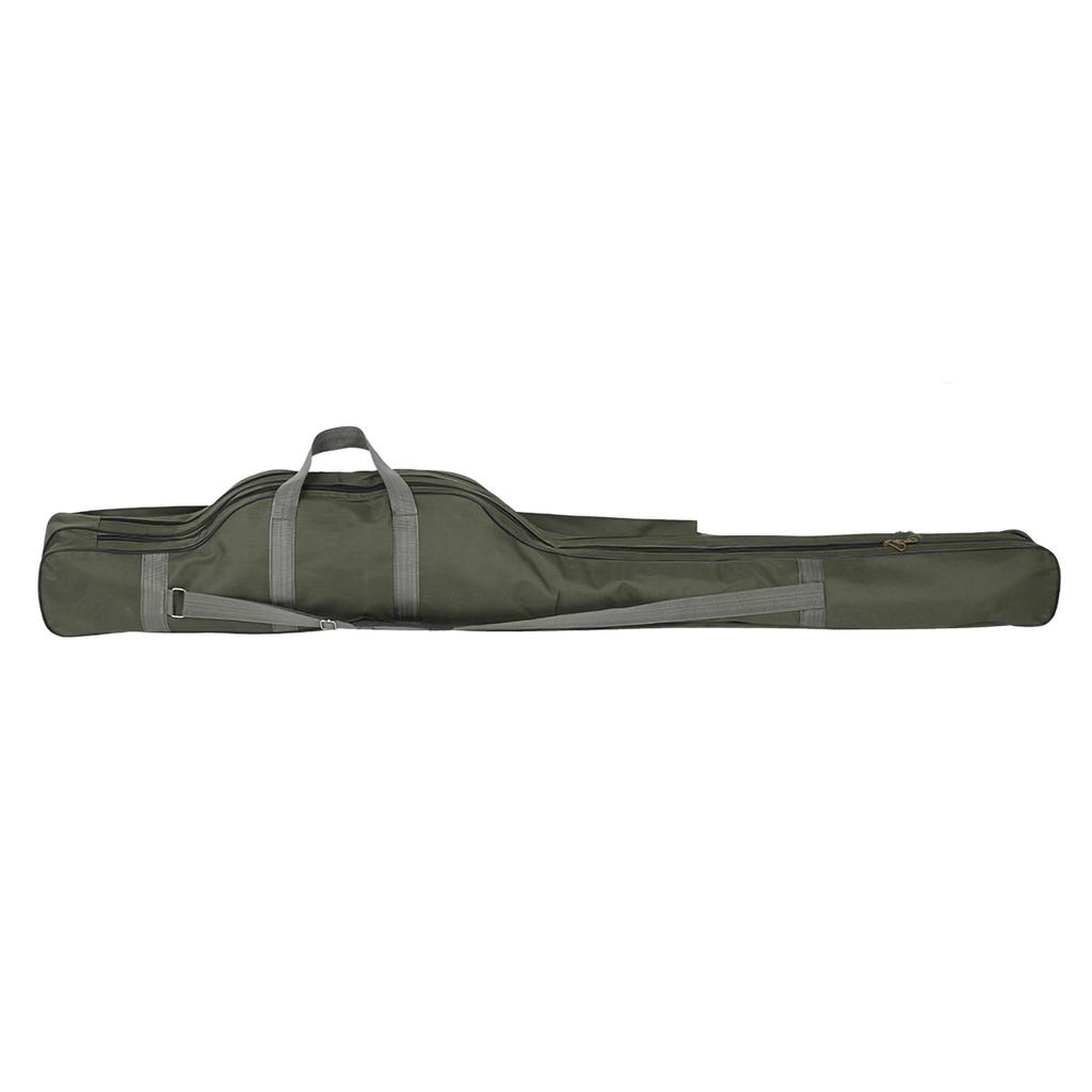 Outdoor Fishing Rod Pole Reel Lures Box Storage Bag Adjustable Shoulder Strap (Green1.5m)