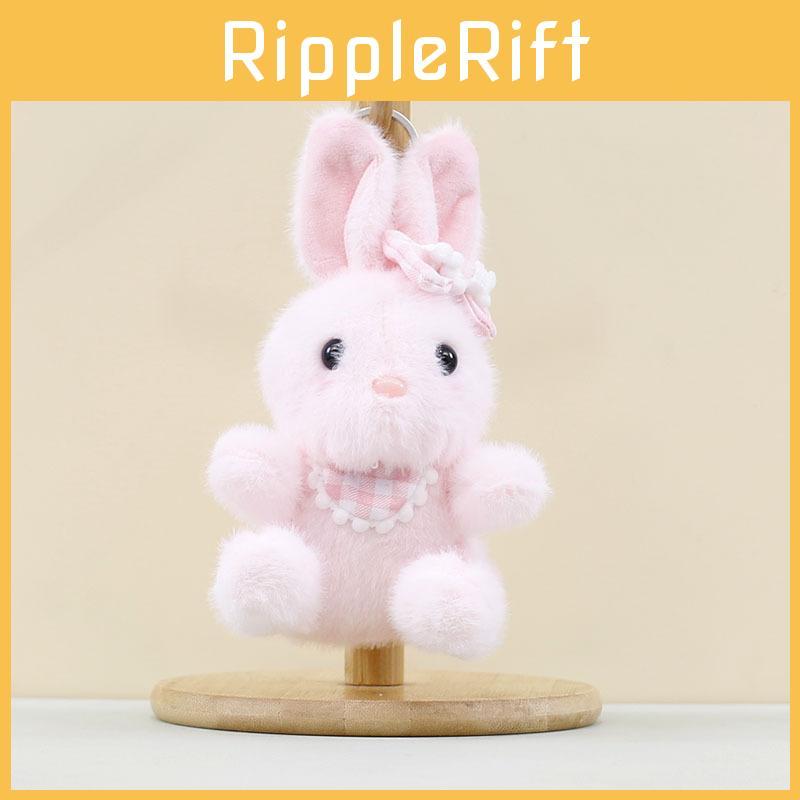 Rabbit Bow Wearing Plush Pendant Cartoon Toy Doll Bag Keychain Pp Filling Cotton