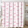 Waterproof Shower Curtain Vibranted Watercolor Bows Design Polyester Bathroom Decoration Easy To Clean