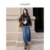 JZ Anna & Co Women's Washed A-Line Denim Skirt