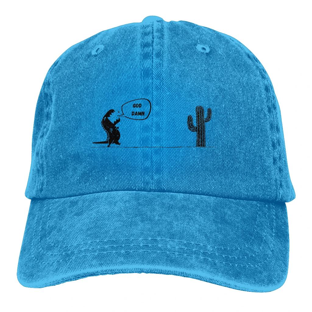 Adjustable Solid Color Baseball Cap Trex Cactus Washed Cotton Trex Cactus Offline Funny Games Sports Woman Hat