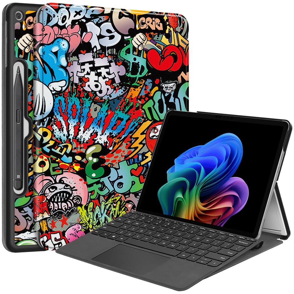 Custodia per Tablet per Microsoft Surface Pro 12 Custodia per Tablet Pieghevole a Tripla Piegatura con Supporto, Copertina a Portafoglio Multi-Angolo