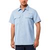 Men's Color Casual Loose Button-Down Collar Short-Sleeved Work Shirt
