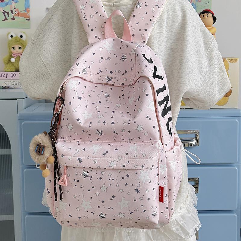 Schoolbag new female junior high school high school student star printing Korean version niche ins backpack Mori college student computer bag