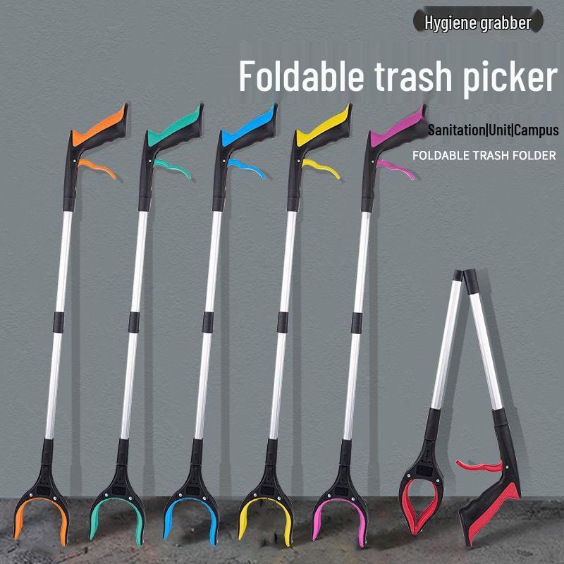 

Складной алюминиевый инструмент для сбора мусора - бытовые санитарные щипцы Premium Blue 82cm