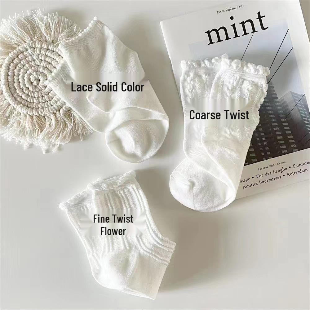 Summer Thin Japanese Lolita Mid-Calf Socks - Women's Cute & Versatile Slouch Socks