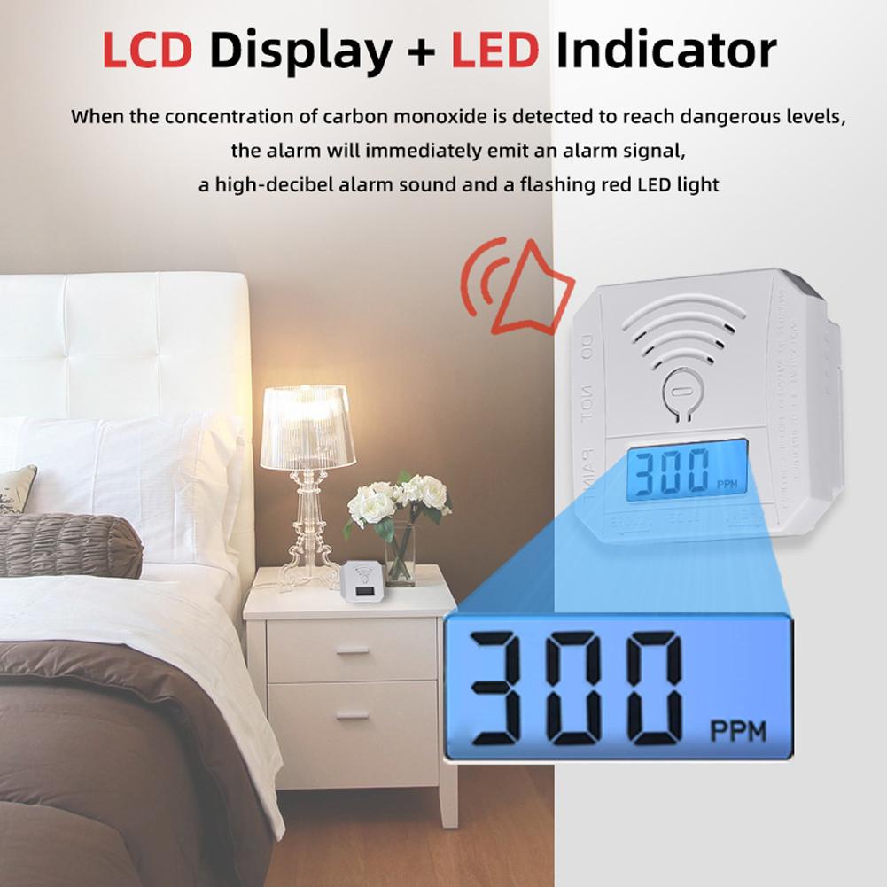 Electrochemical Sensor Carbon Monoxide Gases Leakage Detector Unit 3 Digit LCD Display Sound and Light Alarm LED