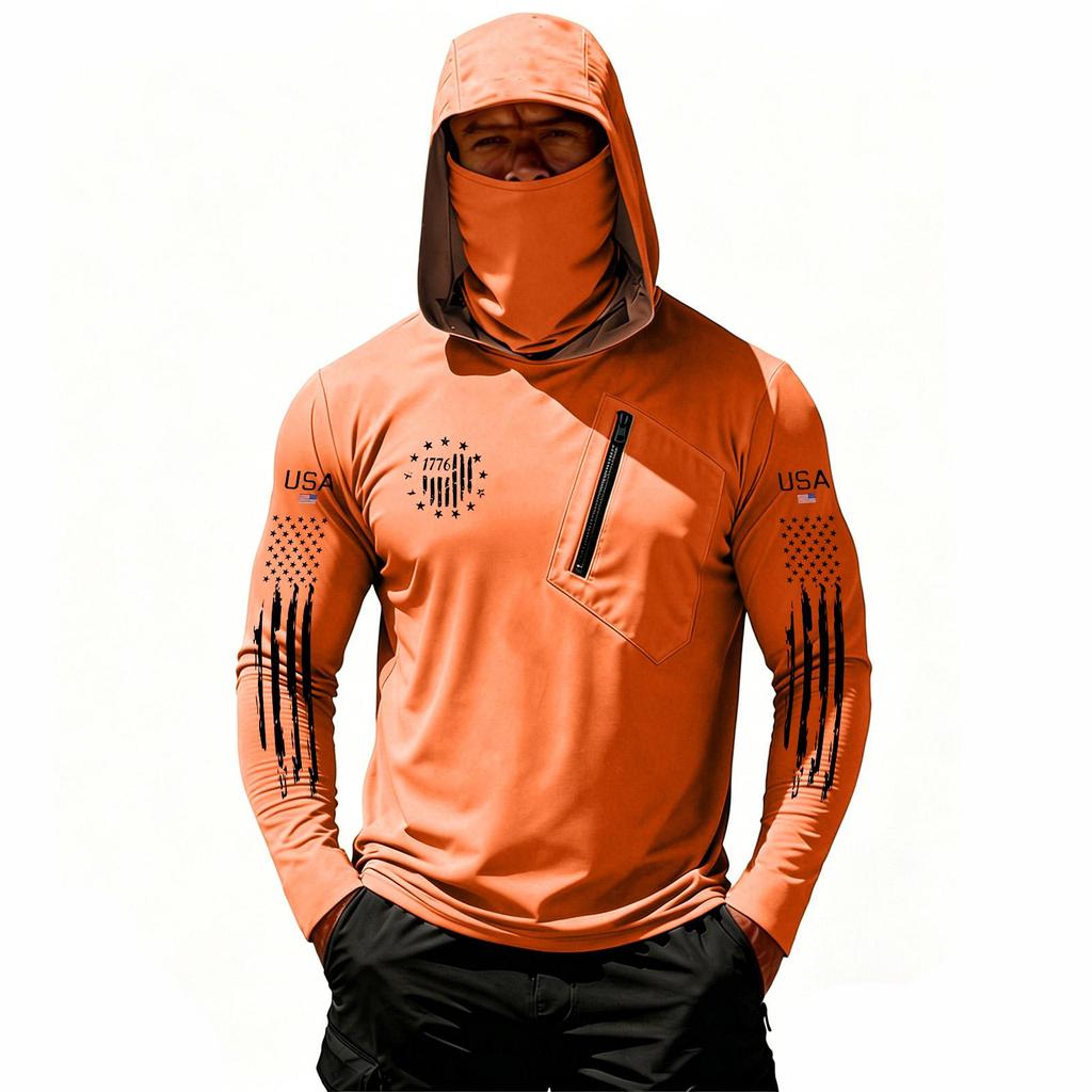 Herren Casual Kapuzen-Langarm-Sonnenschutz-Oberteil