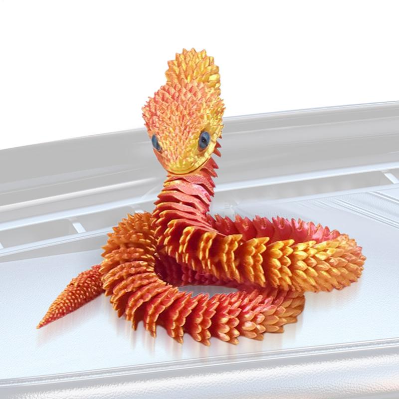 Articulated Snake Fidget Toys 2.5 Ft Realistic 3D Printed Snake Animal toys Ornament for Birthday Easter Basket Desk Decor Home