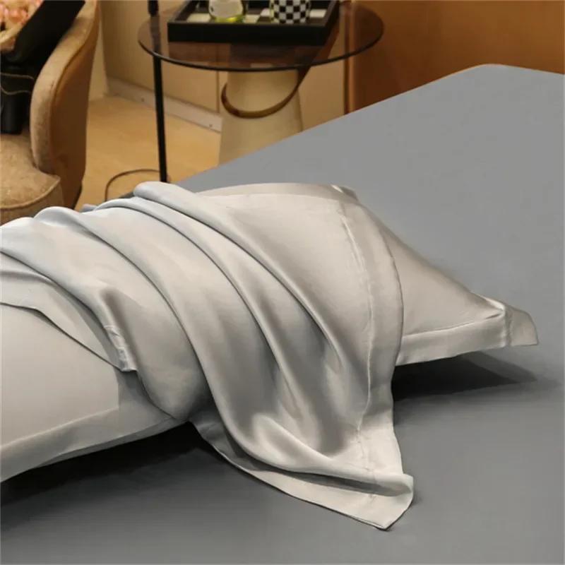 Taie d'oreiller en soie pure 25 Momme Taie d'oreiller 100 % soie de mûrier Beauty Silk Modèle passepoilé de couleur unie