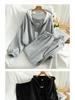 2025 Trendy Women's Plus Size Three-Piece Casual Set: Autumn/Winter Hooded Cardigan with Zipper
