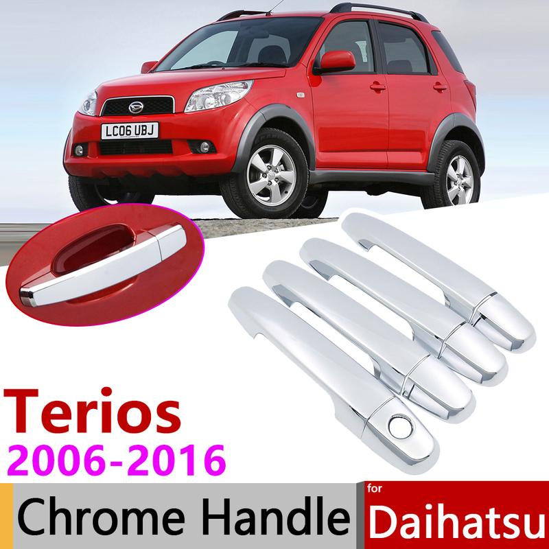 For Daihatsu Terios Bego Eco Wild J200 F400 2006~2016 Chrome Door Handle Cover Car Accessories Stickers Trim Set 2008 2010 2015
