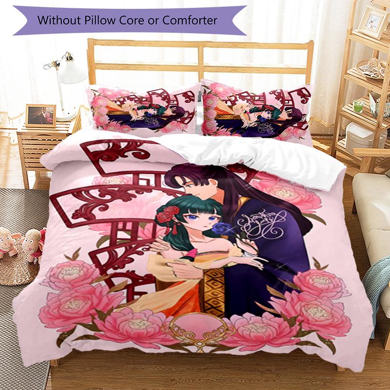 3pcs The Apothecary Diaries pattern bedding set duvet cover set includes duvet cover &pillowcases, perfect all season bedroom decoration & gift