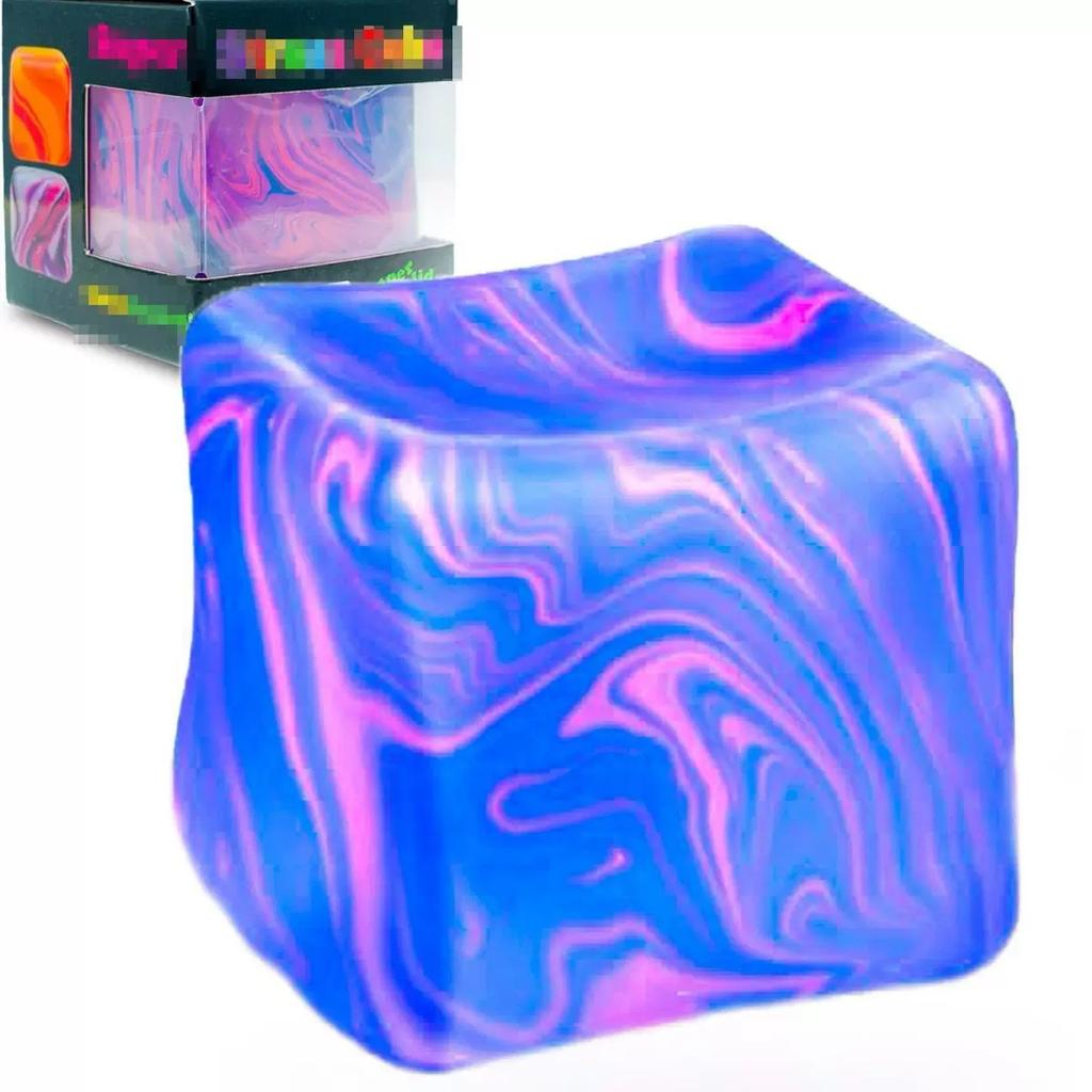 Trendiges Nee Doh Qualle & Würfel Knetspielzeug, Weiches Jelly Quetsch-Stressabbau Fidget Spielzeug, Sensorisches Needoh für Kinder & Erwachsene