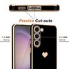 Case - Booling - for Samsung Galaxy A04s / A13 5G - Black - Heart Pattern - TPU with 2 Tempered Glasses