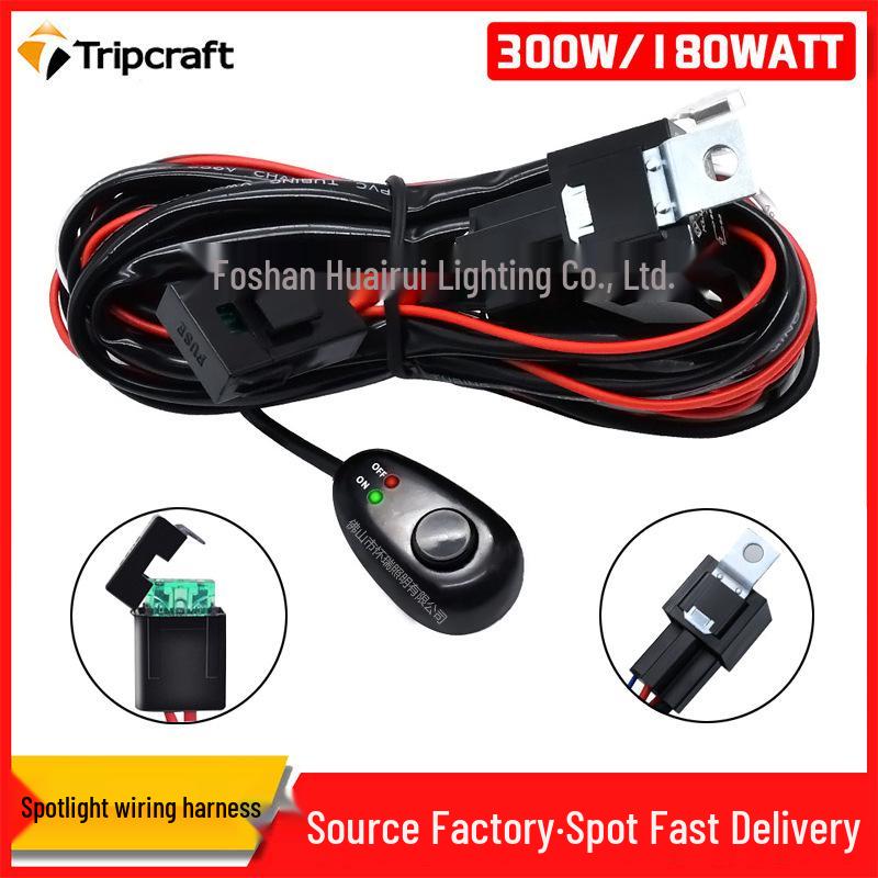 High-Power LED Spotlight Wiring Kit with Switch for Cross-Border Car Applications