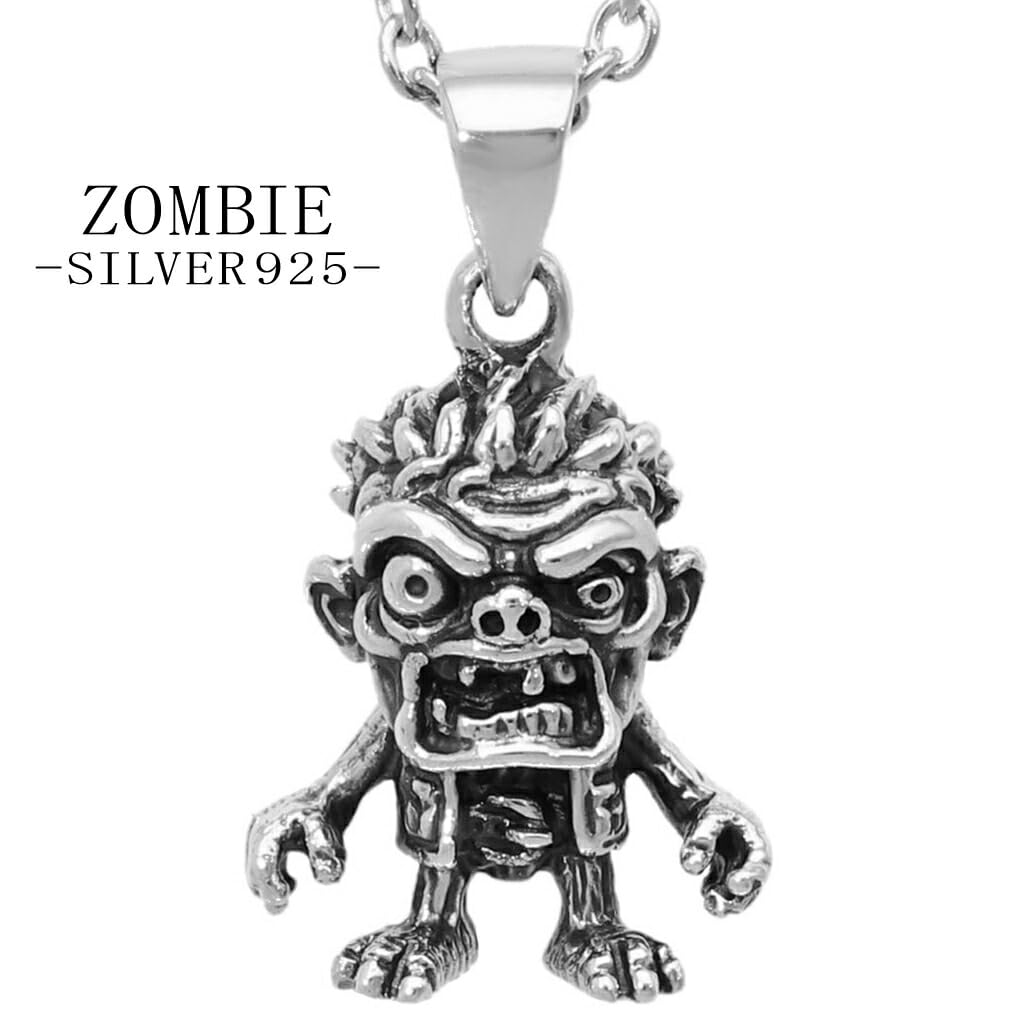 Shinjuku Gin no Kura Zombie Pendant Top Silver 925 Monster Dead Horror Item Halloween (No Chain) Men's