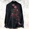 Used Karakuri Tamashii Long Sleeve Shirt, Japanese Style, Japanese Pattern, Rising Dragon, Embroidery, Scales