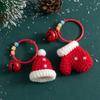 2026 Christmas Crochet Santa Claus Keychain Pendant Bag Charm Cute Handmade Plush Wool Knitted Ornament Christmas Gift