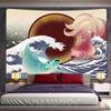 Japanese Style Ocean Wave Tapestry Office Living Room Decoration Home Wall Tapestry
