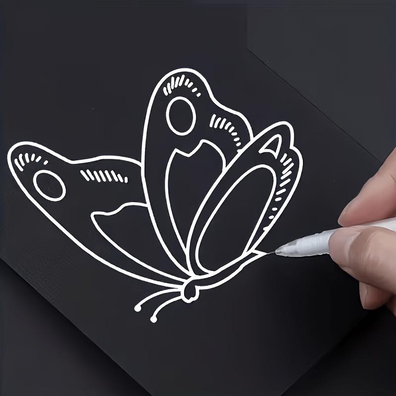 6er-Pack Weißes Gelstift-Set, 0,5 mm Extra-Feine Spitze, für das Schreiben mit weißen Stiften, Zeichen-Gelstifte, Weiße Textmarker, Wasserdichte Stifte