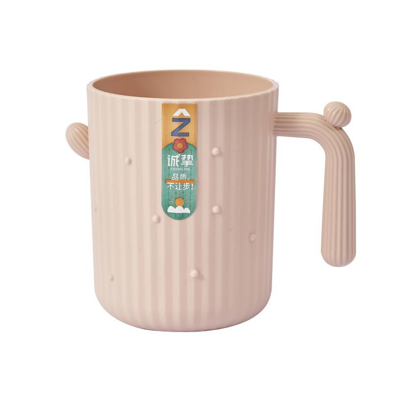 Mouthwash Cup, Cartoon Cactus Couple's Home Splash-proof Portable Toothbrush Cup, Cute Plastic Washbasin Cup, Tooth Tank