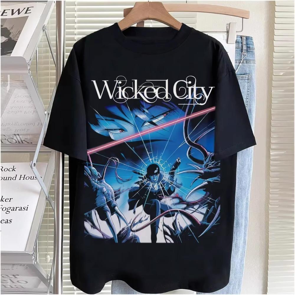 Summer 2024 new short sleeve Flame text printed High street Harajuku casual cotton short sleeve T-shirt