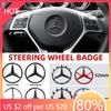 New 2025 Hot 1pcs 52mm 57mm Car Steering Wheel Logo Sticker Emblem For Mercedes Benz AMG W176 W202 W204 W205 W210 W211 CLA CLK C