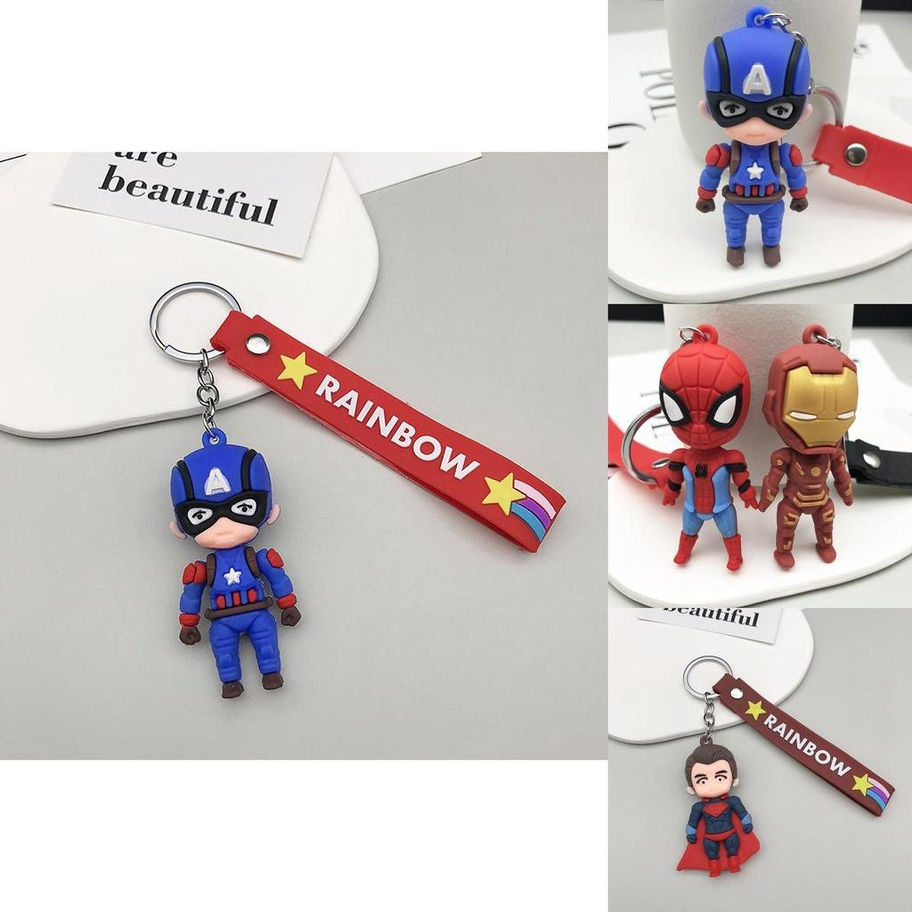 The Avengers Keychain Decorate Your Accessories With Iron Man Spiderman And Captain America Figures